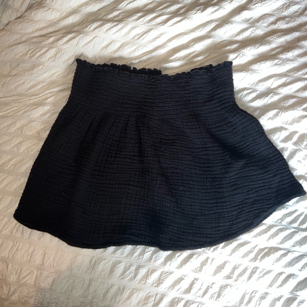 Smocked waist mini skirt